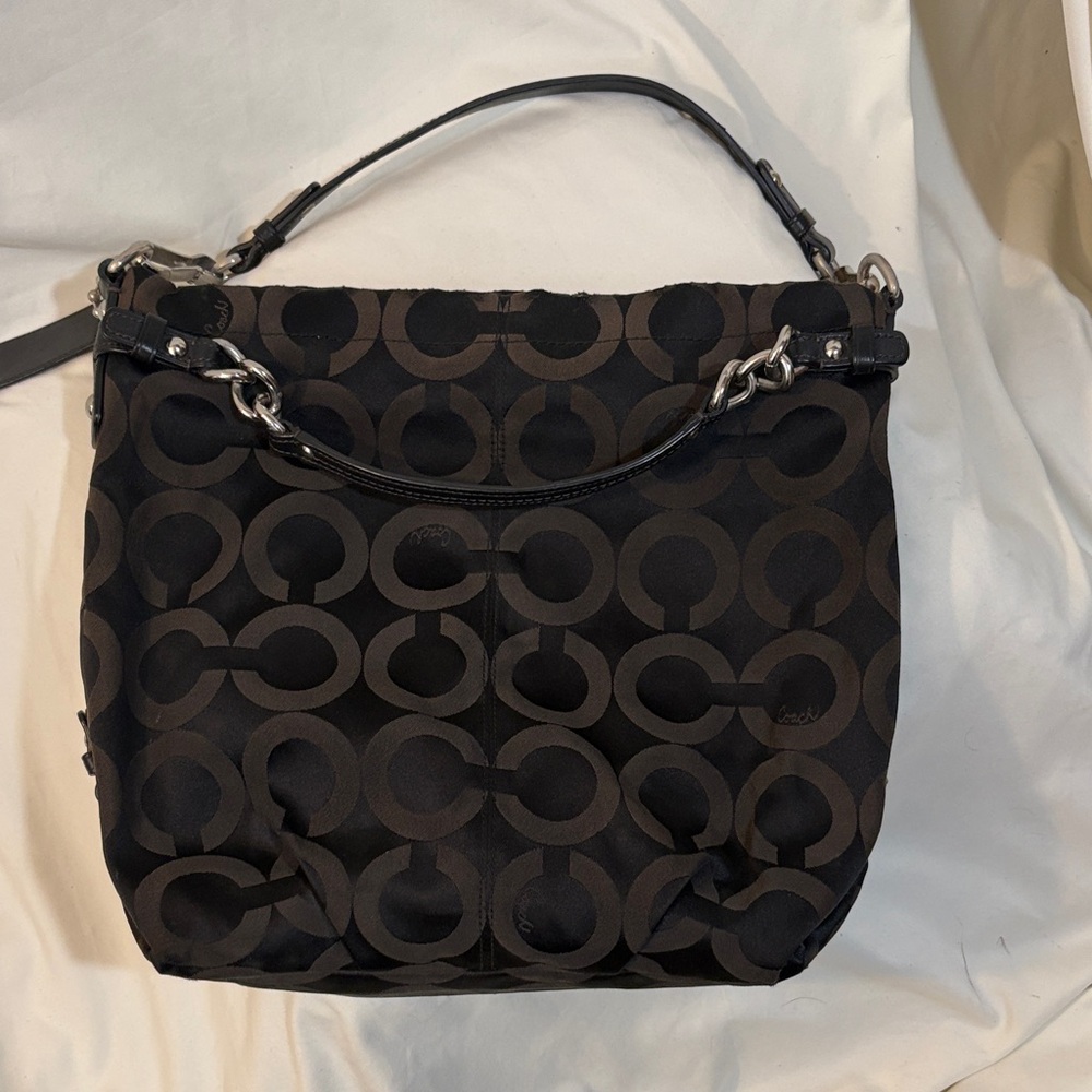 Coach Black Patterned Shoulder Bag